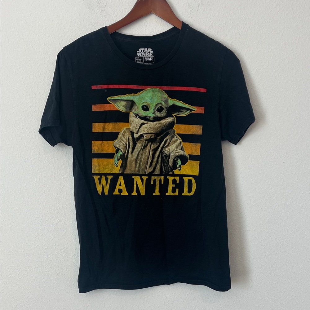 Star Wars Black Tee with Green Baby Yoda Grogu